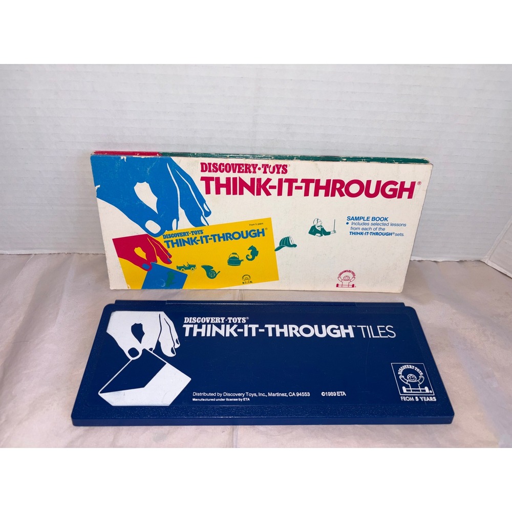 Vintage 1989 Discovery Toys Think-It-Through Set | 12-Tile Self-Correcting Game
